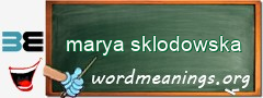 WordMeaning blackboard for marya sklodowska